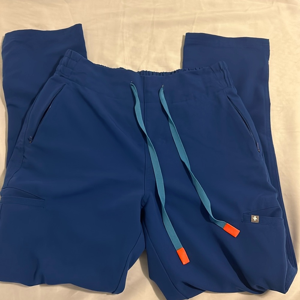 FIGS evans pants small petite winning blue